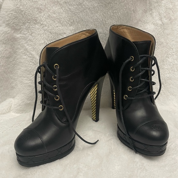 Chanel platform laced booties size 6.5 - Picture 11 of 12